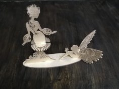 Laser Cut Wooden Fairy Napkin Holder Free CDR and DXF File