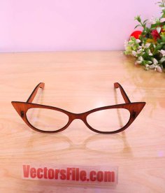 Laser Cut Wooden Fancy Sunglasses Ladies Glasses CDR and DXF File