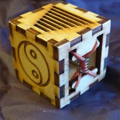 Laser Cut Wooden Fidget Box Puzzle Cube Vector File