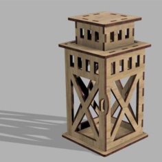 Laser Cut Wooden Flashlight Candlestick Night Light Lamp CDR and DXF File