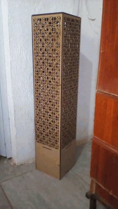 Laser Cut Wooden Floor Lamp, 3D Wooden Puzzle Lamp CDR and DXF File