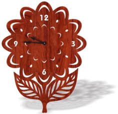 Laser Cut Wooden Flower Clock CDR File