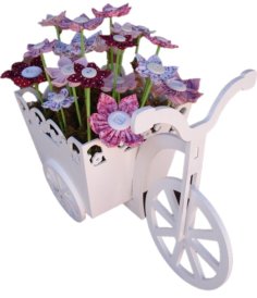 Laser Cut Wooden Flower Bicycle Flower Vase Stand Decorative 3mm CDR File