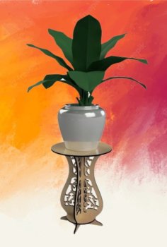 Laser Cut Wooden Flower Vase Layout Vector File