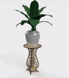 Laser Cut Wooden Flower Vase Wooden Table CDR, DXF and PDF File
