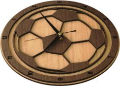 Laser Cut Wooden Football Wall Clock Vector File