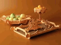 Laser Cut Wooden Fruit Tray, CNC Wooden Basket CDR, DXF and PDF File