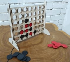 Laser Cut Wooden Game Connect 4 Stand CDR and DXF Vector File