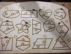 Laser Cut Wooden Geometric Shapes Puzzle Game for Kids Free CDR File