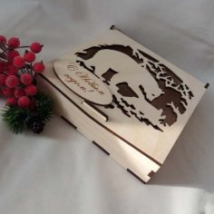 Laser Cut Wooden Gift Box Candy Box Wedding Box CDR and DXF File