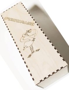 Laser Cut Wooden Gift Box With Flamingos Laser Engraving Design CDR File