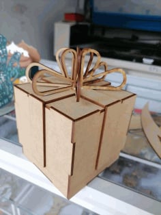 Laser Cut Wooden Gift Box, Wooden Storage Box, Plywood Box Vector File