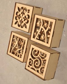 Laser Cut Wooden Gift Boxes Pattern Design CDR File