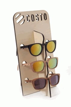 Laser Cut Wooden Glasses Stand Vector File