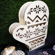 Laser Cut Wooden Glove Shape Box Gift Wooden Box Chocolate Box CDR and DXF File