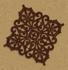 Laser Cut Wooden Grill Panel Design for Window Vector File