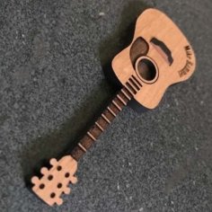 Laser Cut Wooden Guitar Toy Model CDR and DXF File