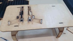 Laser Cut Wooden Gun Engraving Small Laptop Table CDR, DXF and Ai File