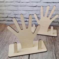 Laser Cut Wooden Hands Decoration Free Vector File