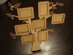 Laser Cut Wooden Hanging Tree Photo Frame Vector File