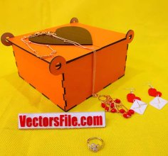 Laser Cut Wooden Heart Box Wedding Gift Box Jewelry Box CDR and DXF File