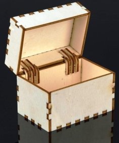 Laser Cut Wooden Hinge Box Wooden Storage Box CDR File
