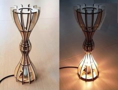 Laser Cut Wooden Hourglass Lamp CDR File