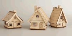 Laser Cut Wooden House, Bird House, Doll House, Tea House Vector File