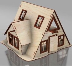 Laser Cut Wooden House Model Architectural Design DXF and CDR File