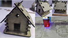 Laser Cut Wooden House Model Doll House Free Vector File