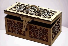 Laser Cut Wooden Jewelry Box DXF and CDR Vector File