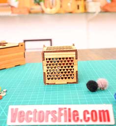 Laser Cut Wooden Jewelry Box Mini Box Gift Box Ring Box CDR and DXF File