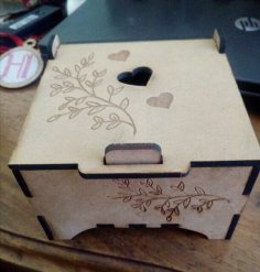 Laser Cut Wooden Jewelry Box Wedding Box Vector File