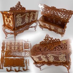 Laser Cut Wooden Jewelry Box Wedding Gift Box 3mm Vector File