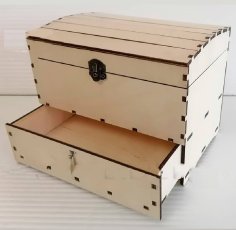 Laser Cut Wooden Jewelry Box with Drawer CDR File