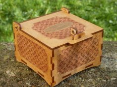Laser Cut Wooden Jewelry Box with Pattern Design PDF File