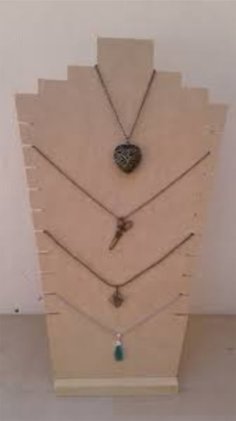 Laser Cut Wooden Jewelry Stand Necklace Display Template CDR File