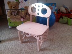 Laser Cut Wooden Kids Chair Wooden Furniture for Children CDR File