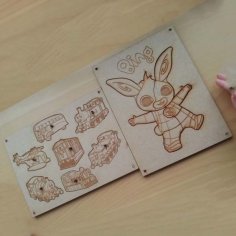 Laser Cut Wooden Kids Educational Puzzle CDR and DXF File