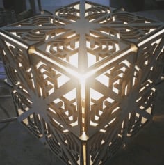 Laser Cut Wooden Lamp Grill Design Box CDR File