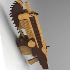 Laser Cut Wooden Lancer Gear Saw Model CDR File