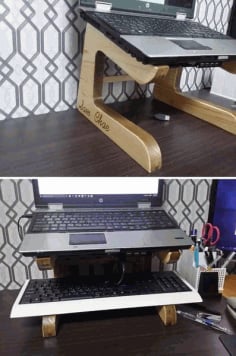 Laser Cut Wooden Laptop Stand CDR File