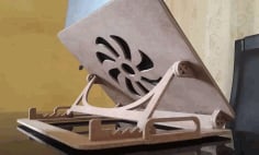 Laser Cut Wooden Laptop Stand, Wooden Laptop Table CDR and DXF File