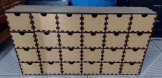 Laser Cut Wooden Large Chest of Drawers CNC Wooden Storage Box Vector File