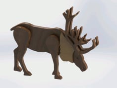 Laser Cut Wooden Layered Reindeer CDR File