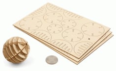 Laser Cut Wooden Layout of 3D Puzzle Wooden Ball DXF File