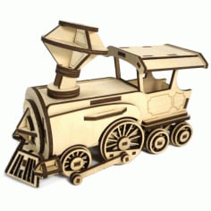 Laser Cut Wooden Locomotive Toy For Kids Free CDR Vectors File