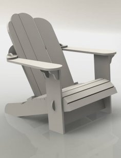Laser Cut Wooden Low Chair with Back DXF File