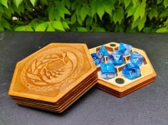 Laser Cut Wooden Magnetic Dice Game Box CDR File