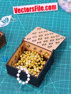 Laser Cut Wooden Mini Box Jewelry Box Gift Box Ring Box 3mm DXF and CDR File